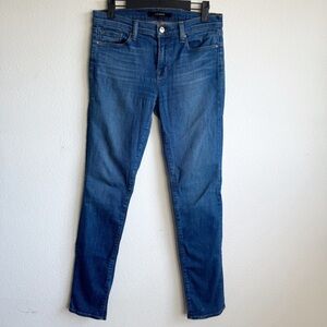 J Brand mid rise rail blue denim straight leg jeans size 29